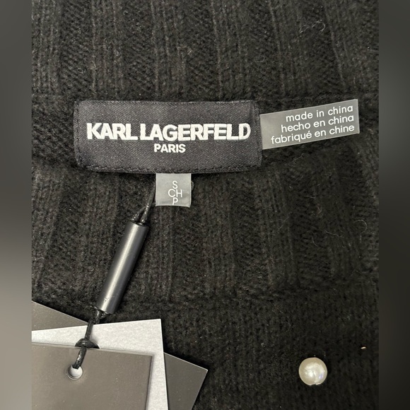 Karl Lagerfeld women’s embellished sweater. Size small. Black color. - Picture 4 of 8